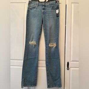 True Religion Billie Light Blue Distressed Flare Jeans sz28W nwt